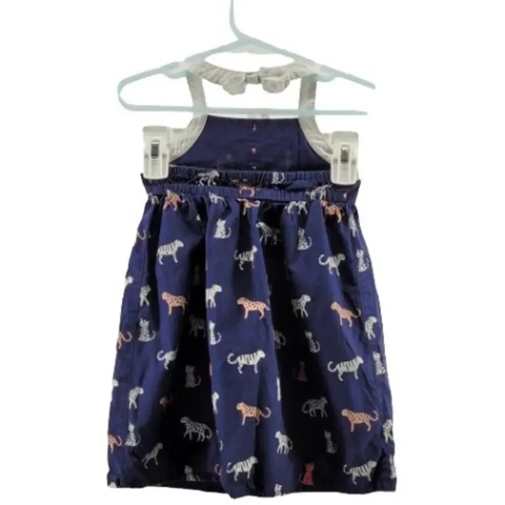 Gymboree Girls' Cat Print Denim Jean Dress Toddler Size 2T